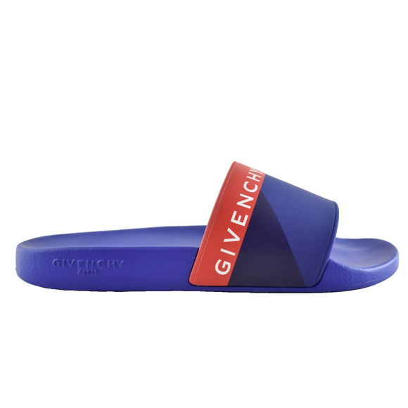 Givenchy Paris Blue Red White Logo Rubber Pool Slide Sandal Flip Flop Flat 44 11 main image 8